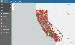 Image of the California Interactive Broadband Map